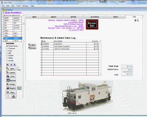 Maintenance and repair log for model railroad inventory